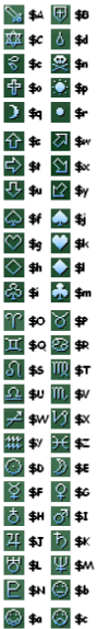 Símbolos estándar de RPG Maker 2000 y 2003